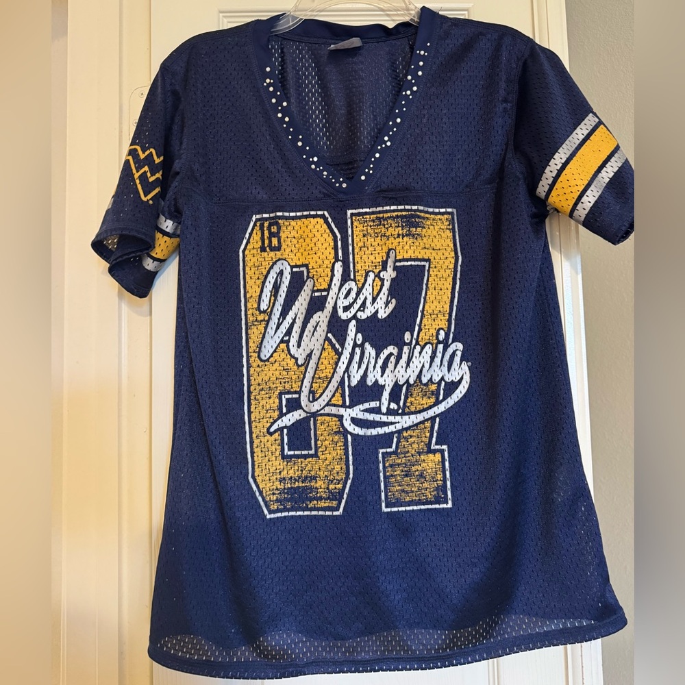 Women’s fit Knights Apparel West Virginia Sports Jersey with Rinestone detail - Picture 1 of 4